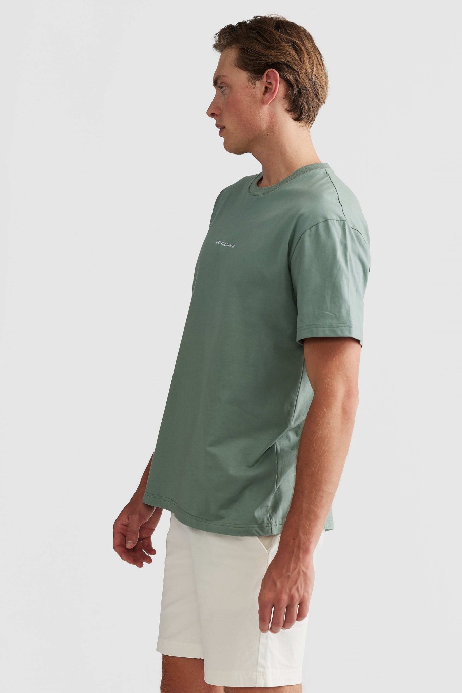 Men Ortc T Shirts | Embroidered Logo T Shirt Sage