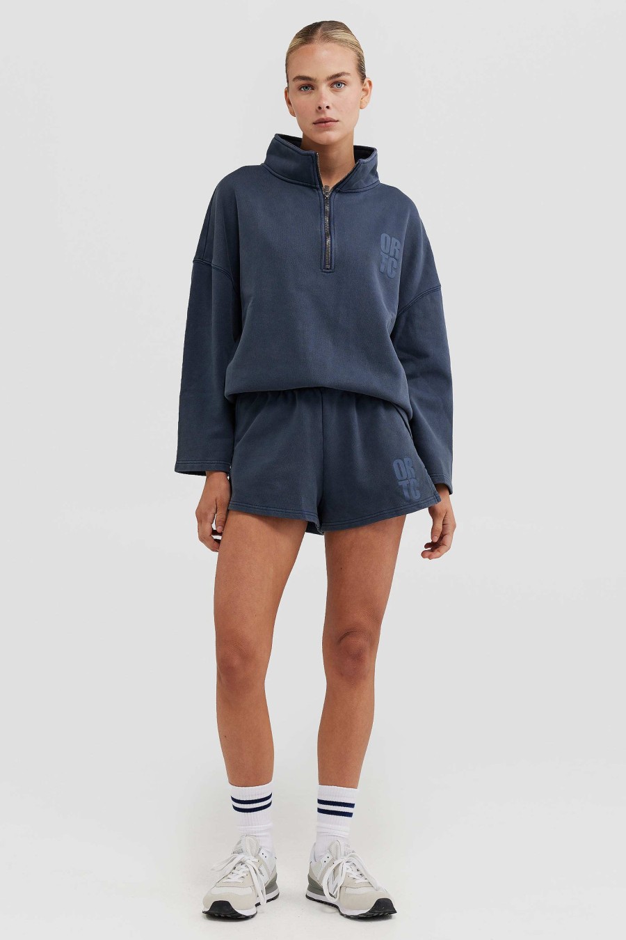 Women Ortc Loungewear | Isla Quarter Zip Denim