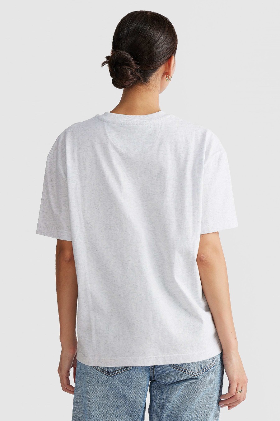 Women Ortc Loungewear | Oversized Logo T Shirt White Marle