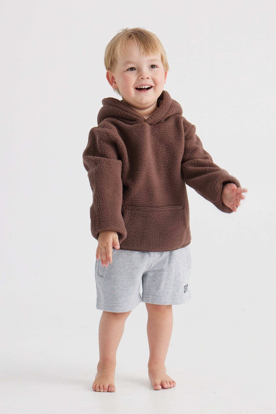 Junior Ortc Crews & Hoodies | Sherpa Fleece Hoodie Jnr Chocolate