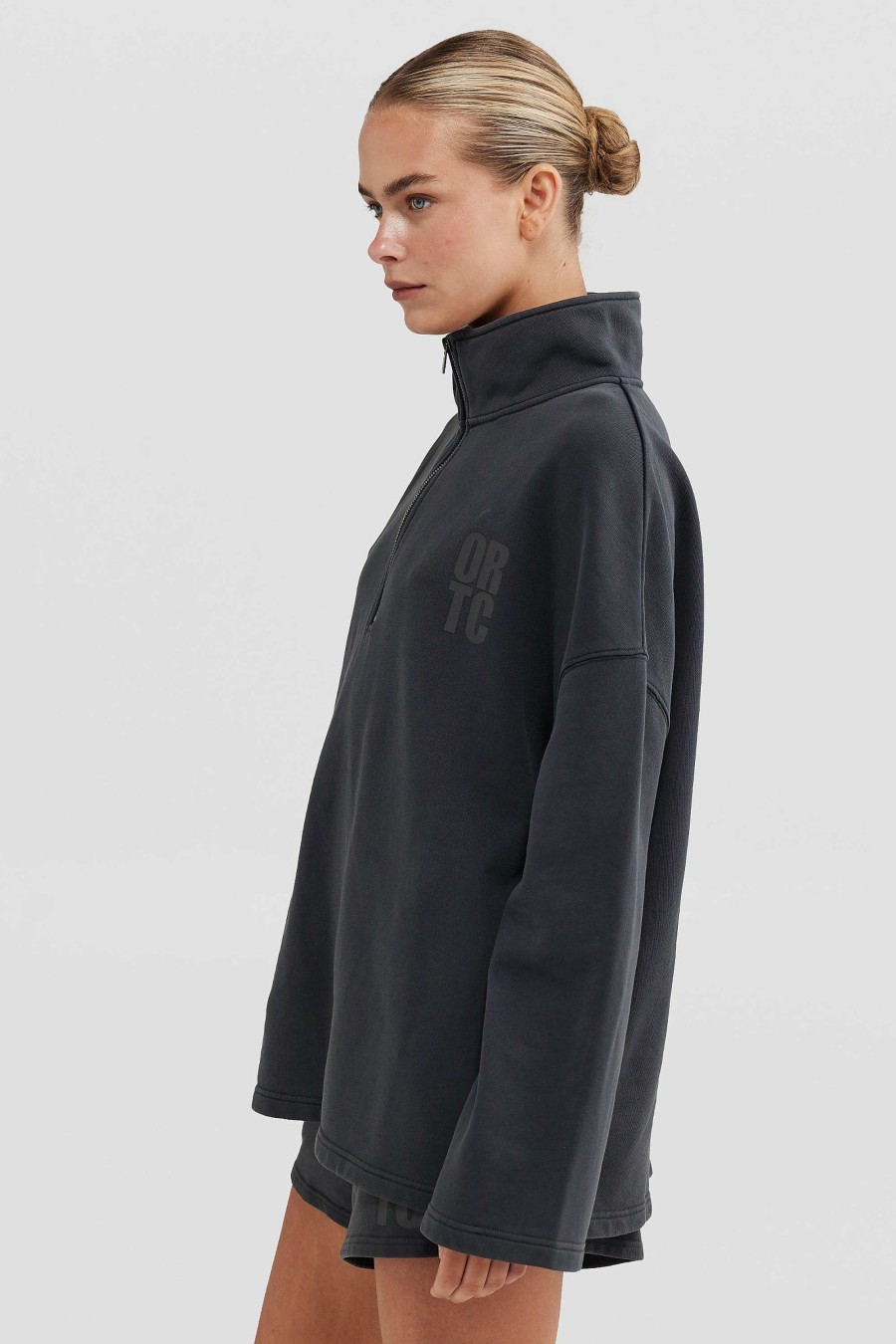 Women Ortc Sets | Isla Quarter Zip Charcoal