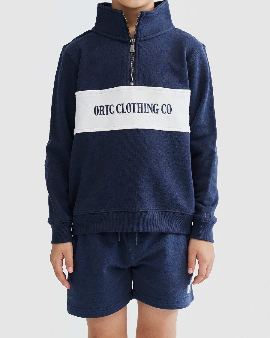 Junior Ortc Quarter Zips | Classic Logo Quarter Zip Jnr Navy