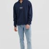 Men Ortc Quarter Zips | Oversized Logo Quarter Zip Navy