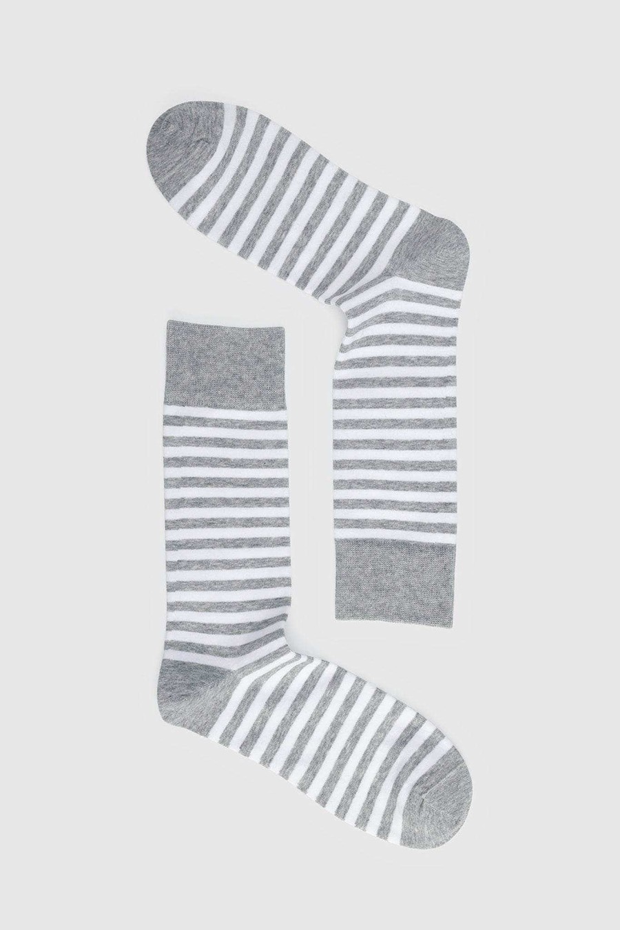 Men Ortc Socks | Stripes Socks Grey And White