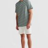 Men Ortc T Shirts | Louis Stripe T Shirt Sage