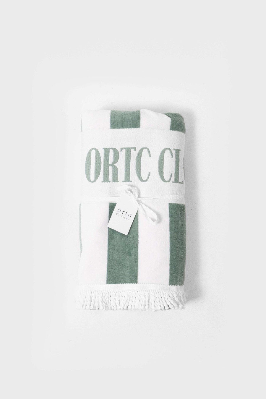 Men Ortc Beach Towels | Beach Towel S Olive And White Stripe