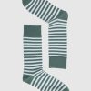 Men Ortc Socks | Stripes Socks Olive And White