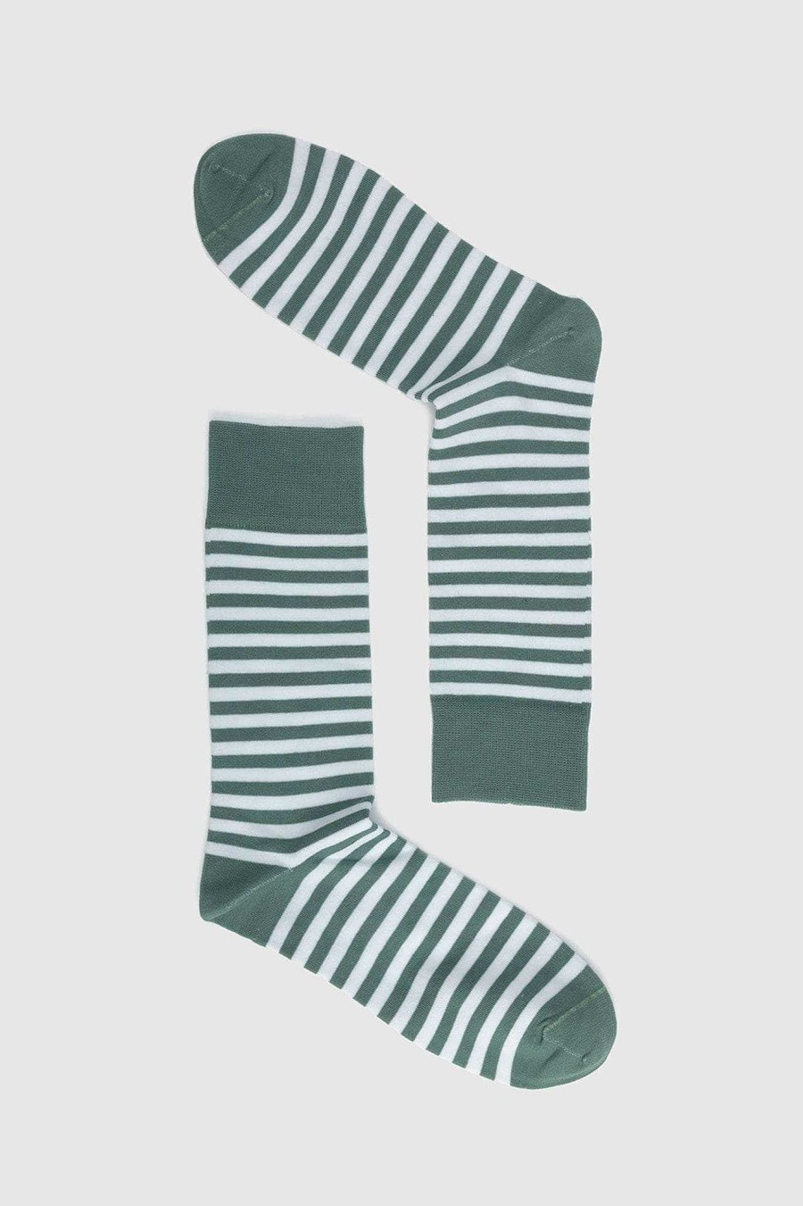 Men Ortc Socks | Stripes Socks Olive And White