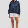 Women Ortc Sweats | Spencer Logo Quarter Zip Denim